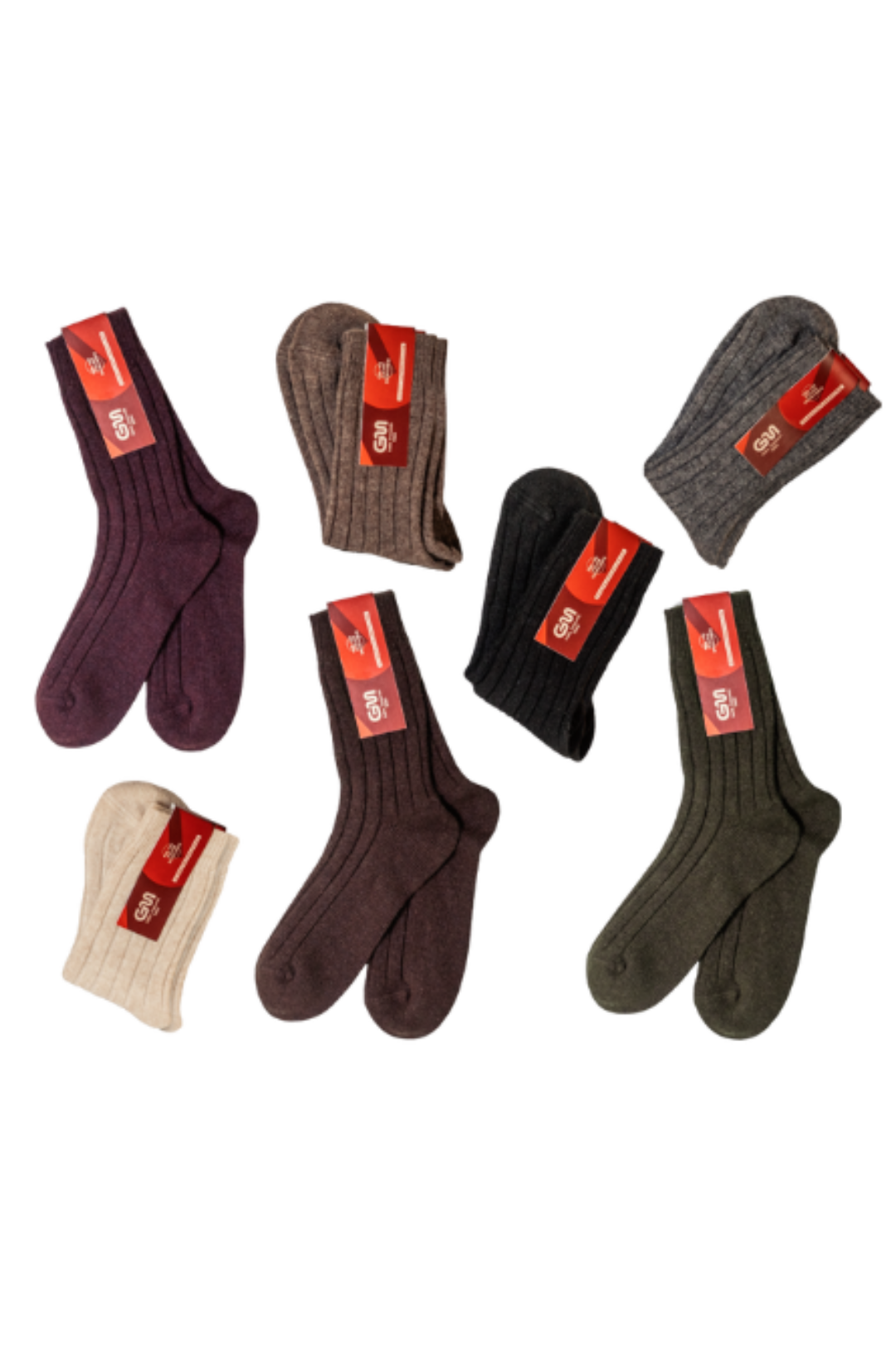 Calze nei colori vari calde al polpaccio da donna in lana merino e cashmere 