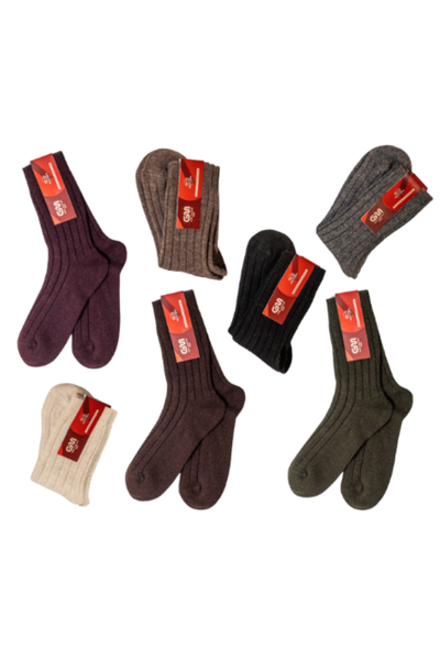 Calze nei colori vari calde al polpaccio da donna in lana merino e cashmere 