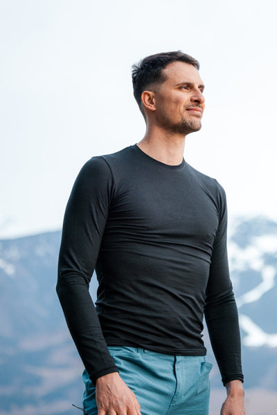 Top Performance Underwear 3521 | Maglia termica a manica lunga da uomo in cashmere, seta e lana vergine merino fine.