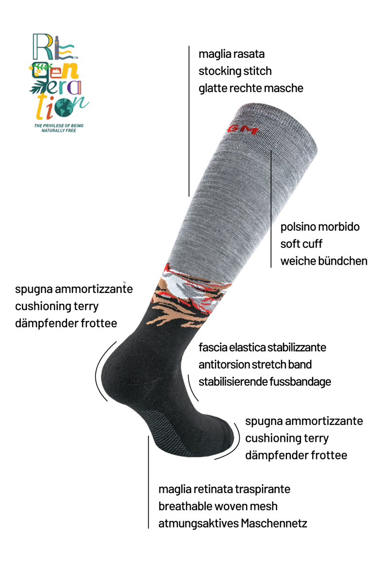 Reactive Peak 6350 | Live your adventure. Calze tecniche in lana vergine merino fine