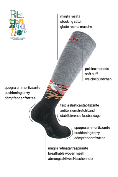 Reactive Peak 6350 | Live your adventure. Calze tecniche in lana vergine merino fine
