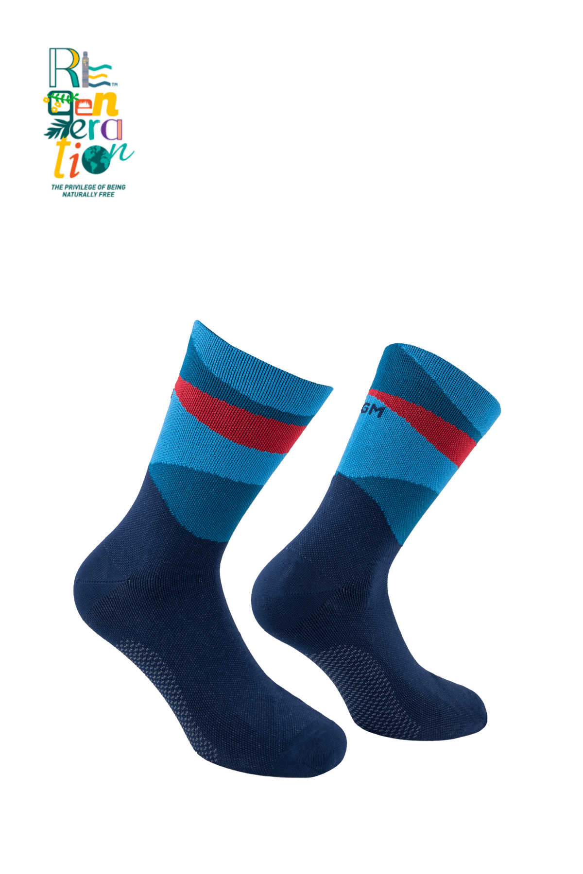 Calze GM Sport ZEN uomo, blu, per running, hiking, corsa, bici, cammini