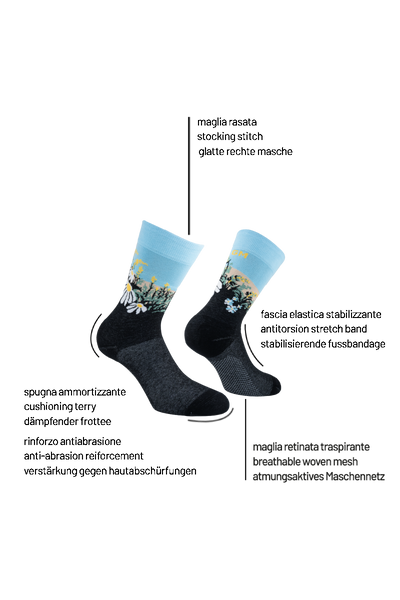 Set Reactive Blossom |  Calze sportive in cotone bio e bandana in poliestere riciclato