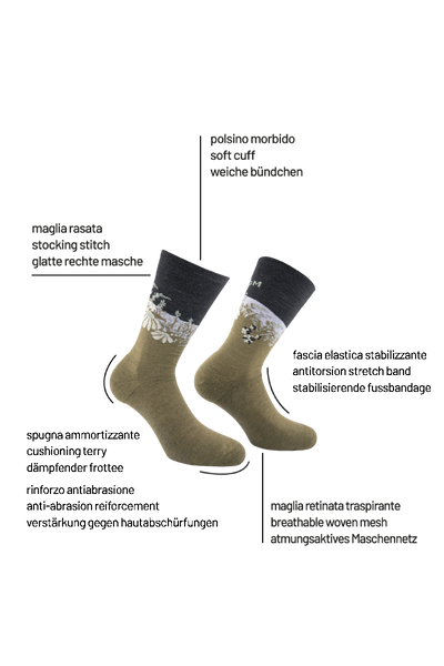 Reactive Blossom 6300 | Calzini tecnici in lana vergine merino fine