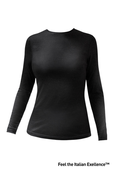 Top Performance Underwear 3516 | Maglia termica a manica lunga da donna in cashmere, seta e lana vergine merino fine