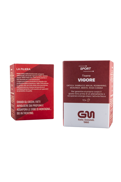Tisana Sport Vigore | Ortica, sambuco, malva, rosmarino, monarda, menta, rosa canina