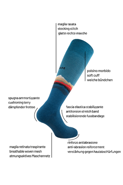 Reactive Mountain 6350 | Embrace your soul. Calze tecniche in lana vergine merino fine