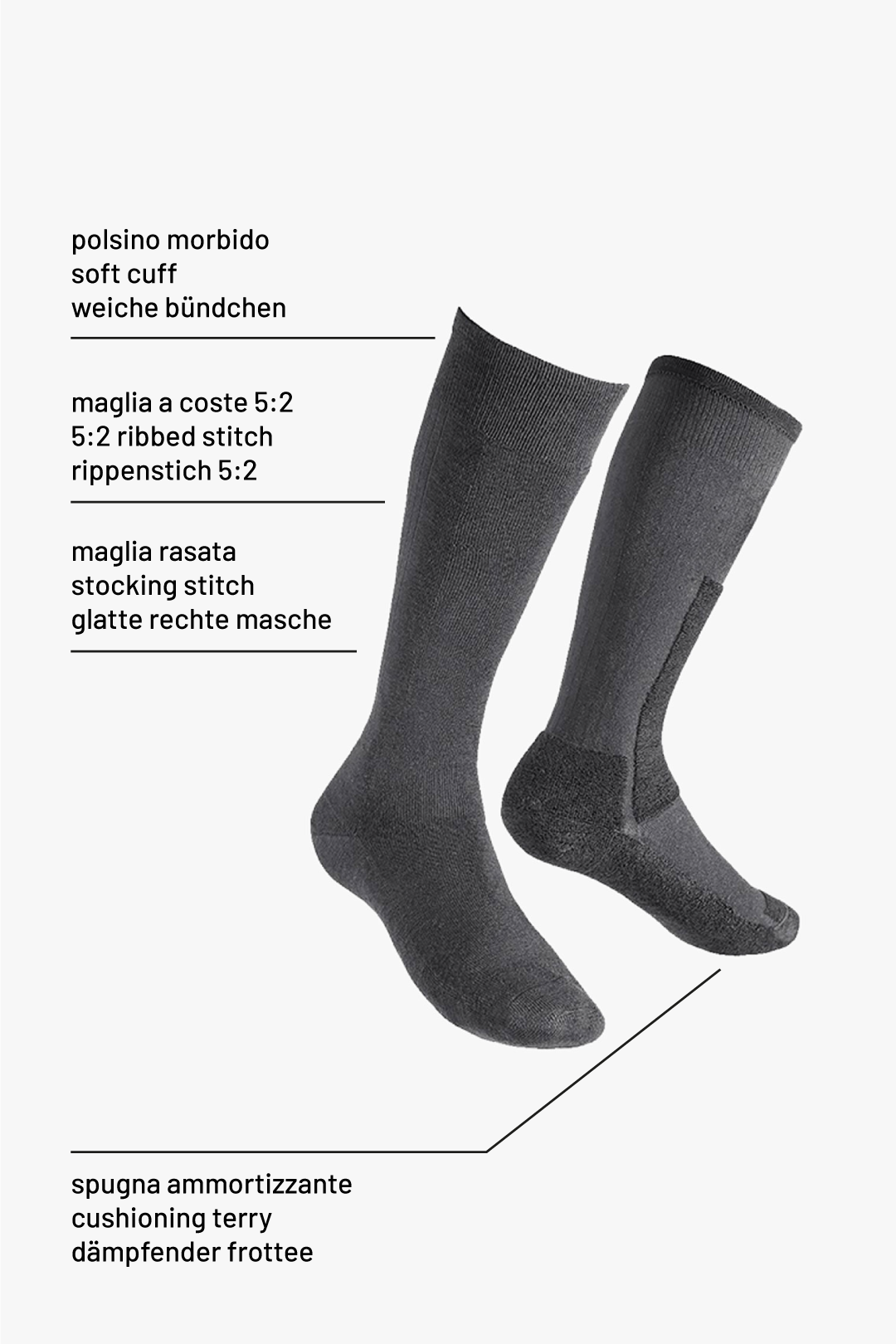 Mountain Thermo Comfort 1386 | Calze da montagna in seta e lana vergine merino extrafine