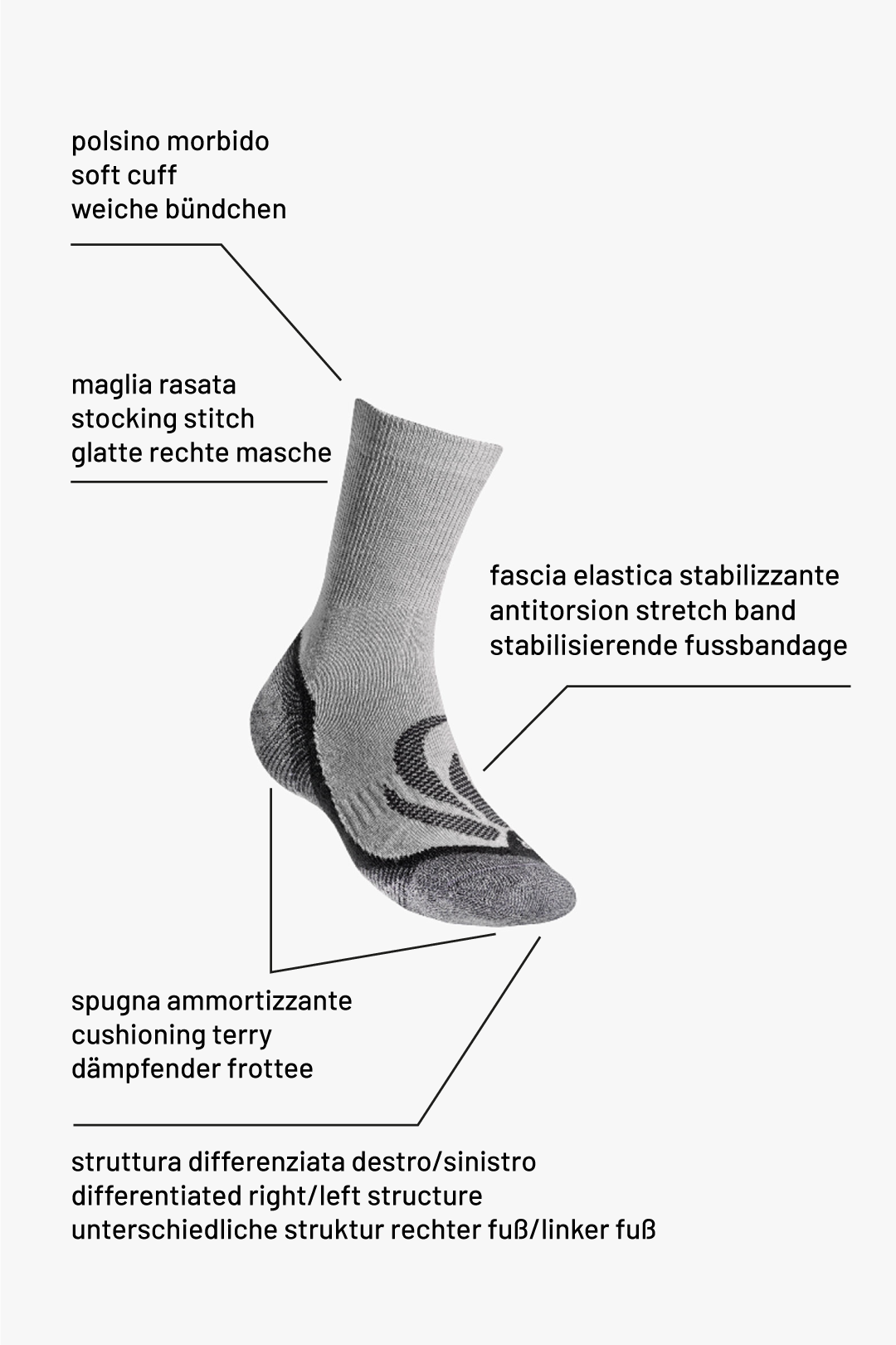 Hike Comfort 2435 | Calzini Trekking in lana vergine merino fine
